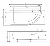 Акриловая ванна Besco Praktika 140x70 WAP-140-NL Левая
