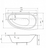 Акриловая ванна Besco Mini 150x70 WAM-150-MNP Правая