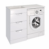 Тумба МИЛЛИ 1200 с 3 ящиками к умывальнику Камила 1200 над стиральной машиной