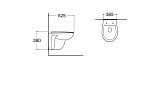 AQ1170-00 КАИР Унитаз подвесной безободковый 525*365*380мм, тонкое сиденье с механизмом плавного закрывания, крепеж