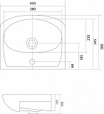 Раковина под тумбу Акватон - АКВАНЬЮ 45 1WH110150