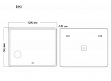 Зеркало LEO (1000*800*45) LED с сенсорным выкл.,гравировкой,подогревом и увеличительным стеклом