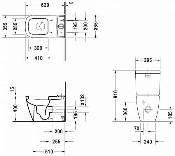 Бачок для унитаза Duravit Happy D.2 0934100005