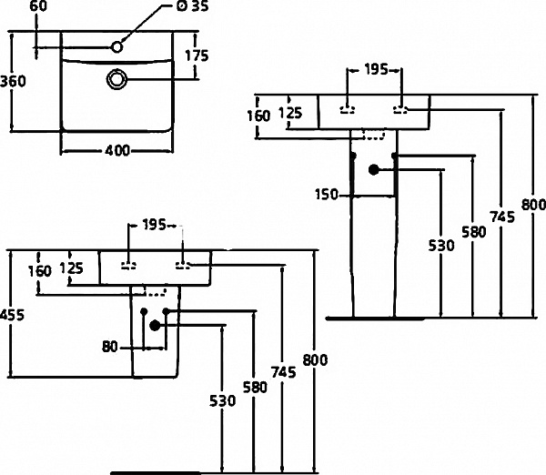 Рукомойник Ideal Standard Connect Cube E803301