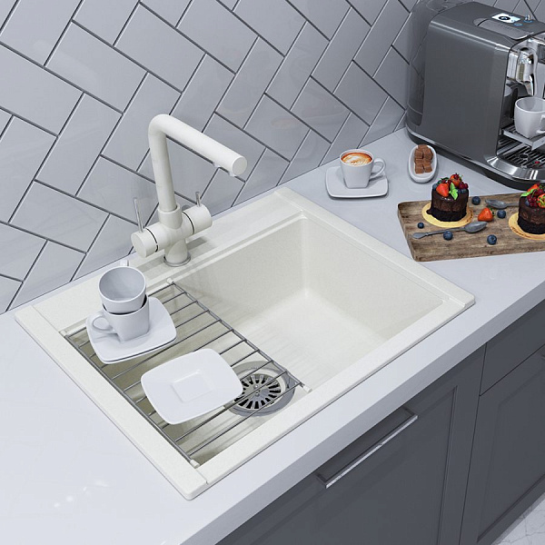 Мойка для кухни Aquaton Делия 60 прямоугольная жемчуг 1A715232LD240