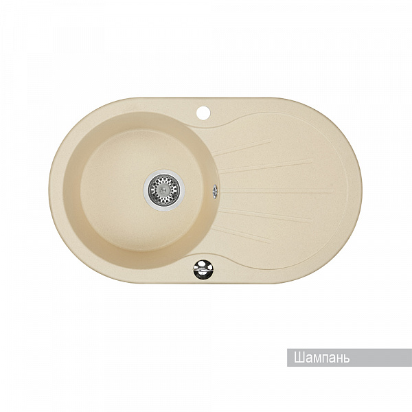 Мойка для кухни Aquaton Паола круглая с крылом шампань 1A714032PA290