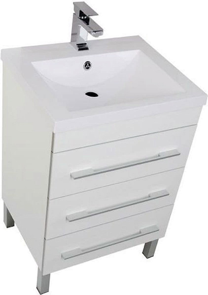 Тумба под раковину Aquanet Верона 58 белый (напольная 3 ящика) 00178253