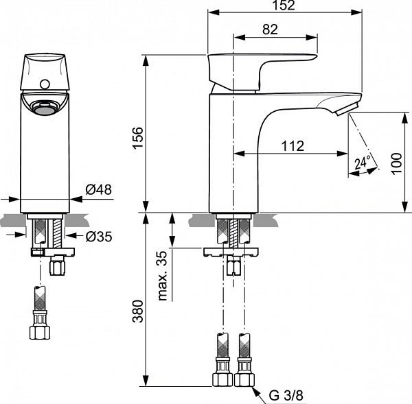 Смеситель Ideal Standard Connect Air A7024AA для раковины