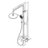 F0785A422  X-Joy, душ.система:  см-ль д/душа с ТМС, душ.штанга,верхний душ 220мм, ручн душ, черн.