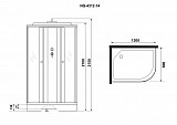 Душ.каб. NG-4312-14L (1200х800х2150) низкий поддон(13см) стекло МАТОВОЕ 3 места