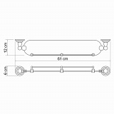 Полка стеклянная с бортиком Wasserkraft Ammer K-7044