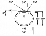 Раковина  Jacob Delafon Ovale Dessus 56,5х45 см EN262-00