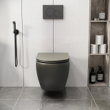 Унитаз GR-4411GSMS Color (550*365*395) ХАКИ МАТОВЫЙ подвесной БЕЗОБОДКОВЫЙ
