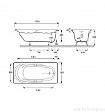 Чугунная ванна Jacob Delafon ADAGIO 170x80 с отверстиями под ручки E2910-00