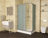 Душ. уголок NG-129-14Q (1200х900х1950) низкий поддон(13см) стекло МАТОВОЕ 2 места