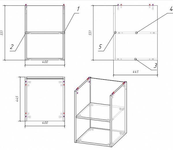 Модуль для тумбы Cersanit Moduo 40 см  SB-MD-MOD40-SZ