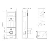 DX86.IS10101.1700 Инсталляция с клав белый с подвесным унитазом Sirius безободк с сид м/лифт