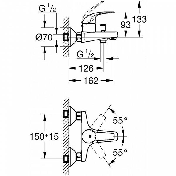 Набор смесителей Grohe BauCurve 119760 (3 в 1)