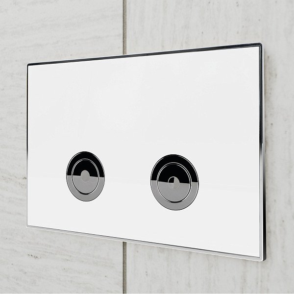 Клавиша смыва для пневматической инсталляции Point Венера, белый/хром, PN44071WC