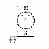 Раковина Azario 460х460х170 накладная, белая (AZ-3018)