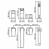 Смеситель на борт ванны;4 отверстия Wasserkraft Salm 2755
