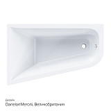 W72A-160L100W-A2 Ванна акриловая spirit  ассиметричная 160x100, без слива/перелива, левосторонняя