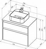 Тумба под раковину Aquanet Nova Lite 75 дуб рошелье (2 ящика) 00242273