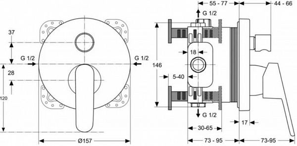 Смеситель Ideal Standard Vito A6065AA для ванны с душем