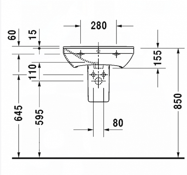 Полупьедестал Duravit P3 Comforts 0858370000
