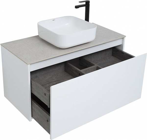 Тумба под раковину Aquanet Nova Lite 100 белый (1 ящик) 00242580