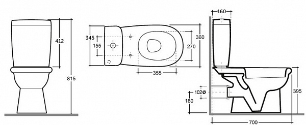 Унитаз-компакт АРЕЦЦО, г/в, 2-реж, сид. DP, Soft Close (КЕРАМИН)