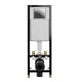 Инсталляция BLACK 35 для унитаза механическая кнопка LEON пластик хром глянцевый