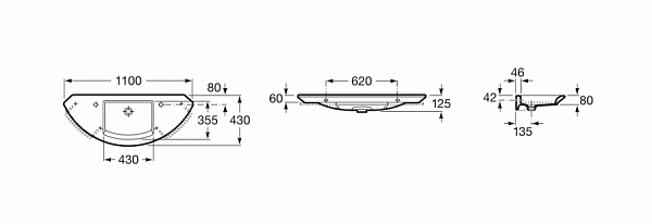 Раковина Roca Mohave 110х43 327879000