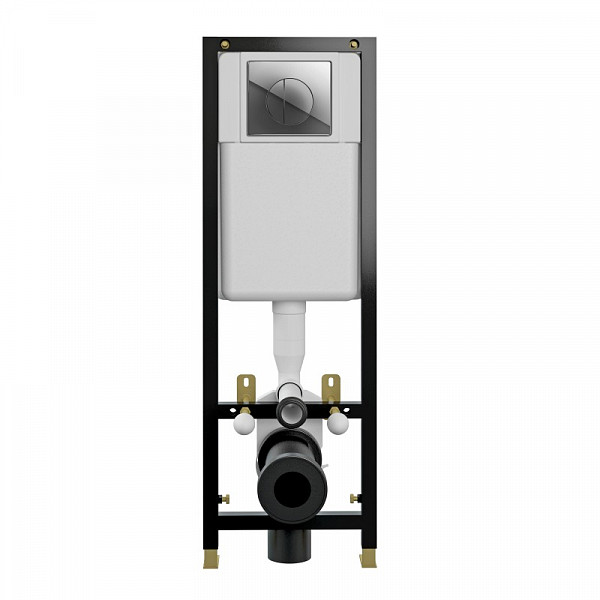 Инсталляция BLACK 35 для унитаза механическая кнопка LEON пластик хром глянцевый