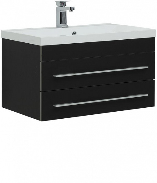 Тумба под раковину Aquanet Верона 75 New черный матовый 00272427