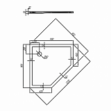 Душевой поддон Aquaton Калифорния 90х90 пятиугольный белый 1A714836CA010