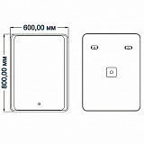 Зеркало AZARIO Luigi 600х800 влагостойкое с подсветкой и гравировкой (CS00071915)