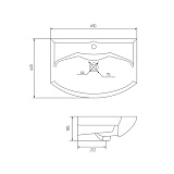 Раковина под тумбу Акватон - СМАЙЛ 65 1WH207782