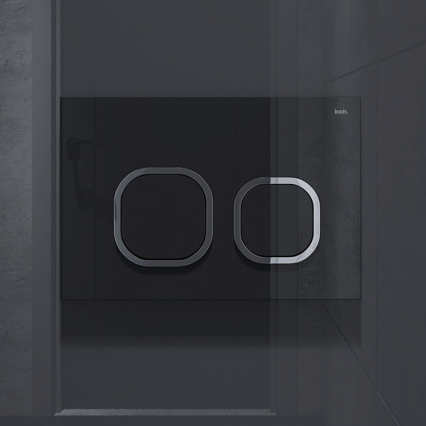 Клавиша смыва, универсальная, чёрный, Uniglass, 001, IDDIS, UNG01BCi77