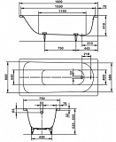 Стальная ванна Kaldewei Saniform Plus 160x75 mod. 372-1 112500013001 с easy-clean