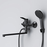 F85A90122 X-Joy, смеситель д/ванны/душа, излив 350 мм, черн
