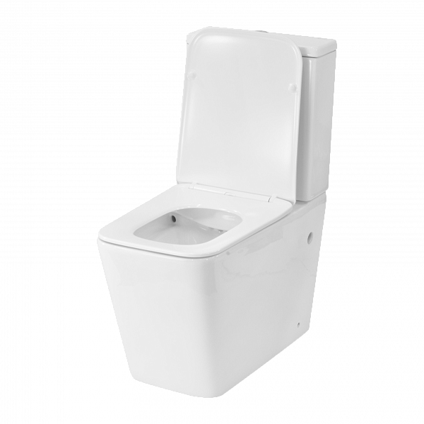 Унитаз-компакт Quadra белый, горизонтальный выпуск,двух режимный слив 3/6 литров, в комплекте с быстросьемным сиденьем микролифт, дюропласт Selena Q011WG