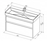 Тумба под раковину Aquanet Nova Lite 100 (SLIM SYNERGY) дуб рустикальный, 2 ящика 00249957