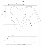 Акриловая ванна Cersanit Kaliope 153x100 63441-L Левая