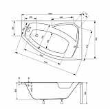 Акриловая ванна Besco Rima 150x95 WAR-150-NP Правая