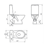 Унитаз -компакт Cersanit JUST S-KO-JUS031-3/6-PL-w напольный с микролифтом