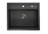 KS-6051, ЧЕРНЫЙ МАТОВЫЙ, стальная кухонная мойка KITCHEN SPACE