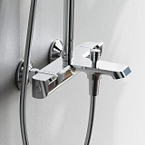 F078F500 Func, душ. система: см-ль д/ванны/душа с ТМС, душ.штанга, верхн. душ квадр., ручн.душ, хром