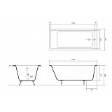 Ванна чугунная эмалированная Aquatek 1800x800 в комплекте с 4-мя ножками AQ8980F-00 ДЕЛЬТА