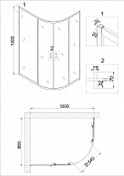 Душ. ограждение Niagara NG-6621-08 (120*80*190) полукруг, двери раздвижные, 1 место
